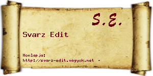 Svarz Edit névjegykártya